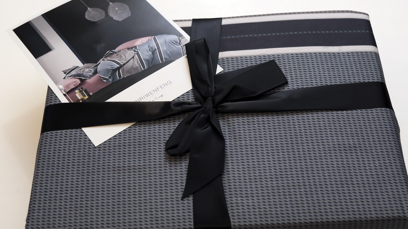 black and white checkered gift box