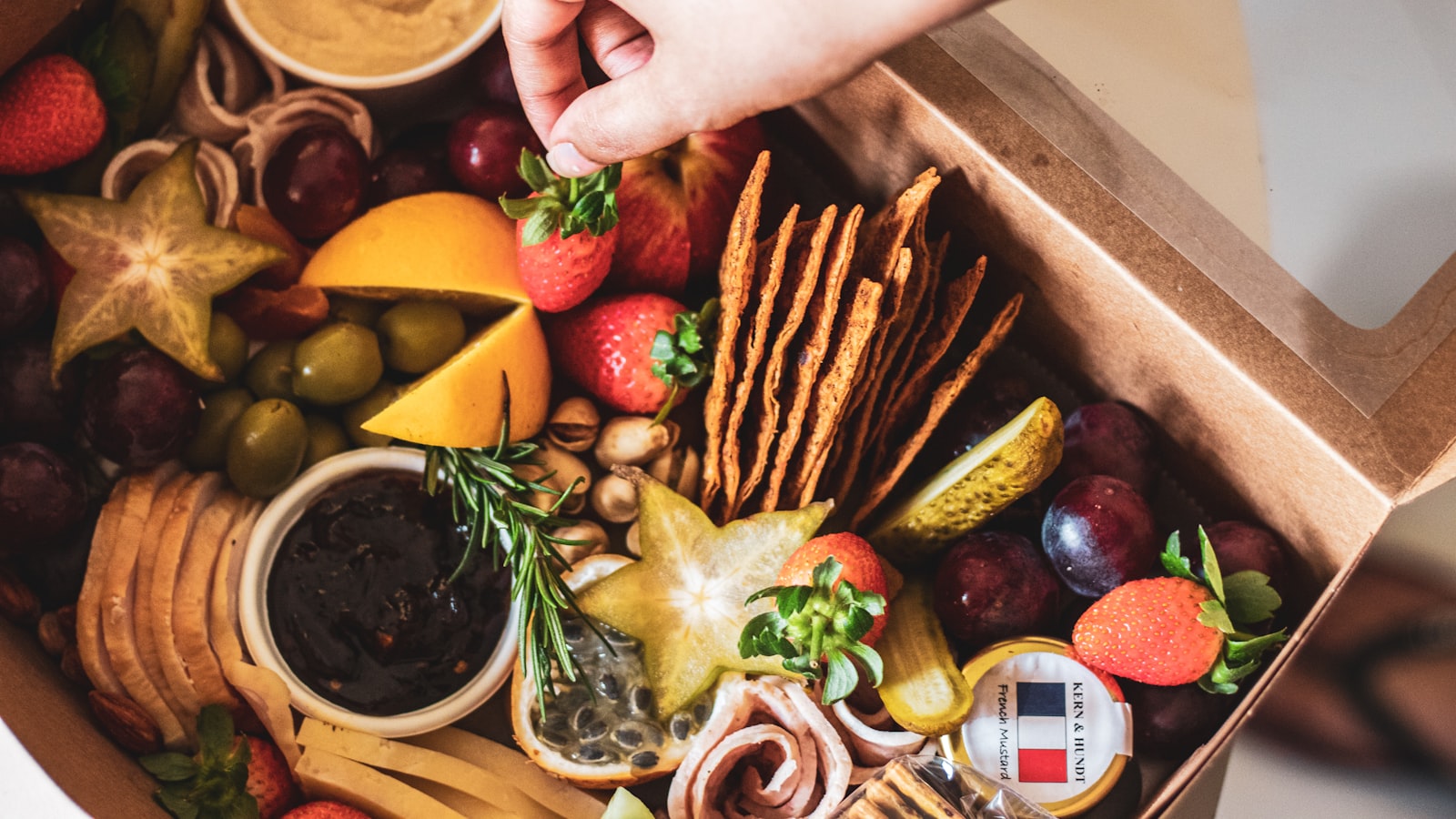 a box filled with lots of different types of food